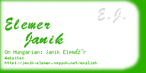 elemer janik business card